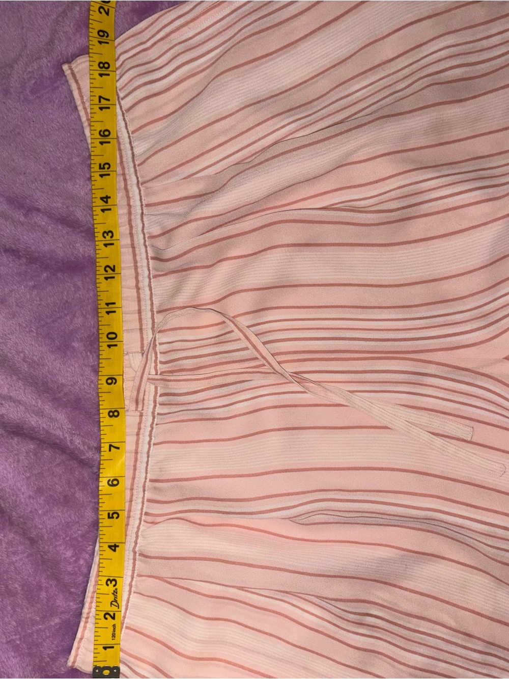 Striped Cream Drawstring Bermuda Shorts - Picture 3 of 5